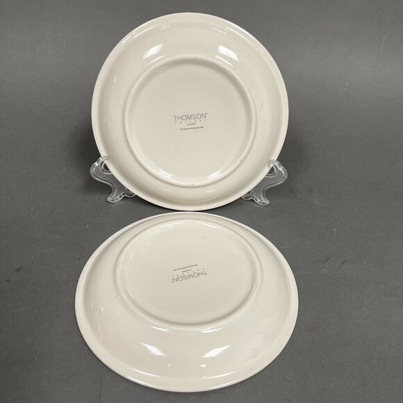 Thomson Pottery Salad Plates Snowman Blue White 7 5/8" Snow Lot of 3 - Picture 2 of 5